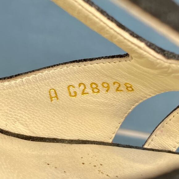 Chanel Interlocking CC Logo T-Strap Sandals 36.5 Black 2013 Lagerfeld With Box - Picture 16 of 16